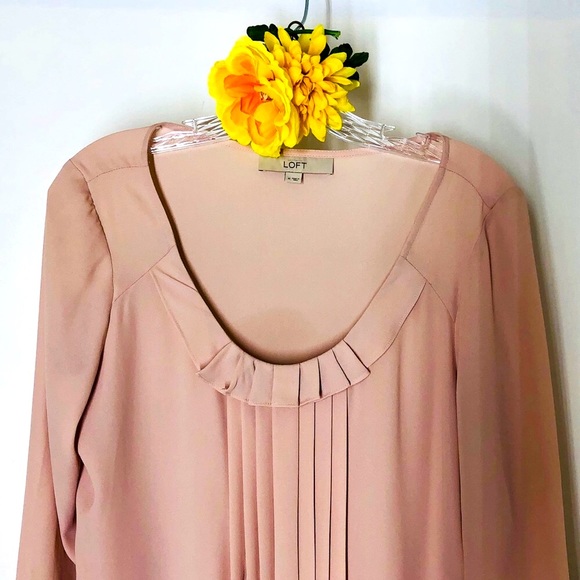 LOFT Ann Taylor long sleeve pink women’s shirt - Picture 2 of 8